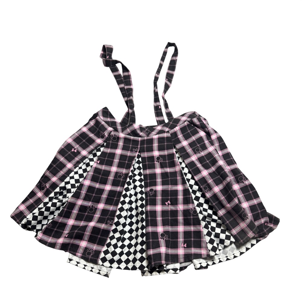 Torrid Disney Minnie Mouse Mini Skirtall Suspender Skirt Size 1‎ Pink Black